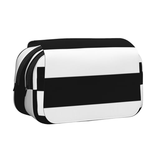 YFSGDLBN Federmäppchen, gestreift, Schwarz / Weiß, doppeltes Klappetui von YFSGDLBN