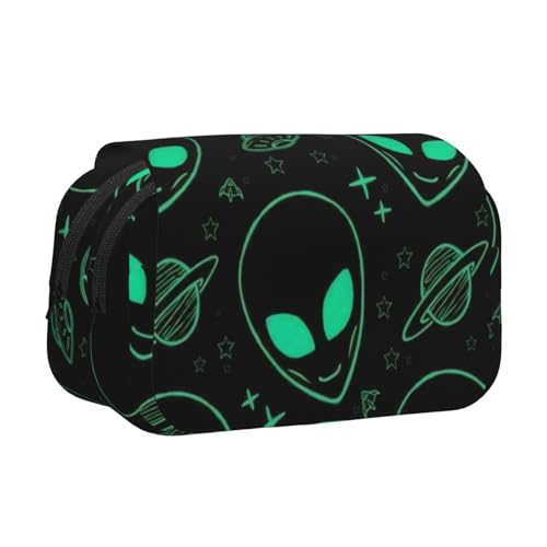 YFSGDLBN Federmäppchen mit Aliens-Motiv, doppeltes Klappetui von YFSGDLBN