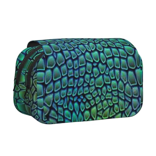 YFSGDLBN Federmäppchen mit Alligatorhaut-Motiv, doppeltes Klappetui von YFSGDLBN