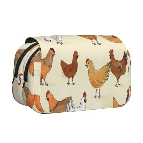 YFSGDLBN Federmäppchen mit Aufschrift "A Brood of Chickens", doppeltes Klappetui von YFSGDLBN