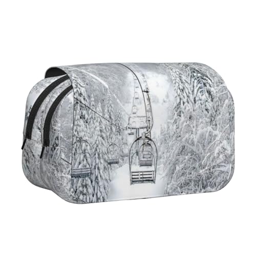 YFSGDLBN Federmäppchen mit Aufschrift "Winter Old Cable Skilift", doppeltes Klappetui von YFSGDLBN