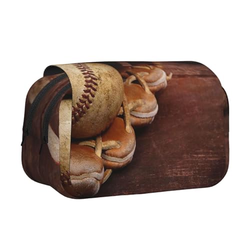 YFSGDLBN Federmäppchen mit Baseball-Aufdruck, doppeltes Klappetui von YFSGDLBN