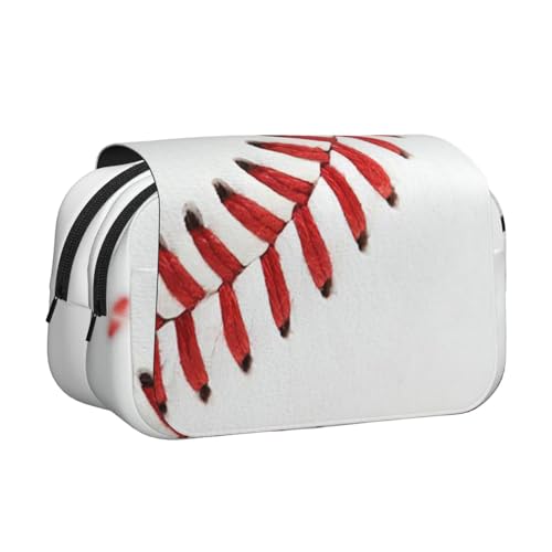 YFSGDLBN Federmäppchen mit Baseball-Spitze, Nahaufnahme, bedruckt, doppeltes Klappetui von YFSGDLBN