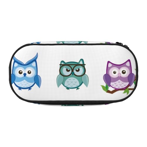 YFSGDLBN Federmäppchen mit Eulen-Motiv, bedruckt, Federmäppchen, tragbare Schreibwaren-Tasche, Schwarz , Einheitsgröße, Münztasche von YFSGDLBN