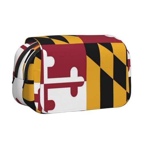 YFSGDLBN Federmäppchen mit Flaggenmotiv von Maryland, doppeltes Klappetui von YFSGDLBN
