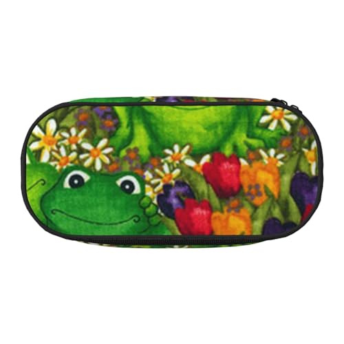 YFSGDLBN Federmäppchen mit Frosch-Motiv, tragbar, für Schreibwaren, Schwarz , Einheitsgröße, Münztasche von YFSGDLBN
