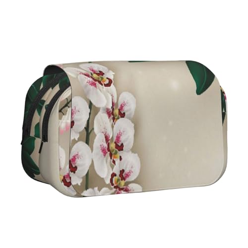 YFSGDLBN Federmäppchen mit Glocken-Orchideen-Motiv, doppeltes Klappetui von YFSGDLBN