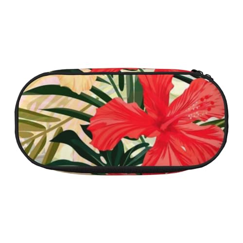 YFSGDLBN Federmäppchen mit Hawaii-Aufdruck im Sommer, Federmäppchen, tragbare Schreibwaren-Tasche, Schwarz , Einheitsgröße, Münztasche von YFSGDLBN