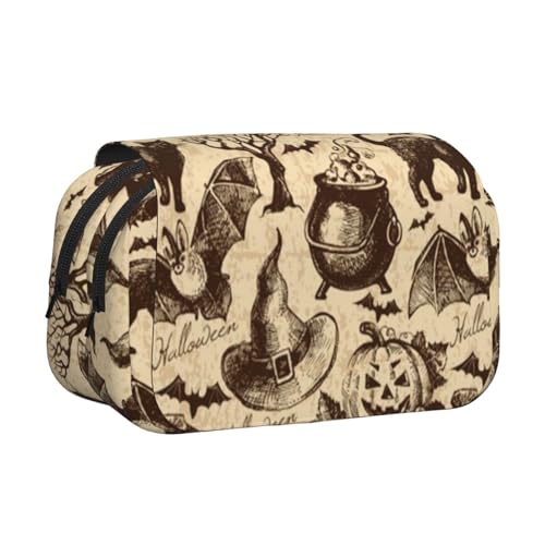 YFSGDLBN Federmäppchen mit Hexenhut-Motiv, doppeltes Klappetui von YFSGDLBN