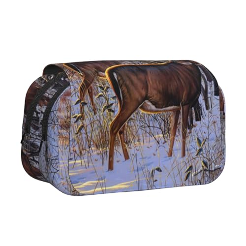 YFSGDLBN Federmäppchen mit Hirschmotiv und doppeltem Klappetui von YFSGDLBN