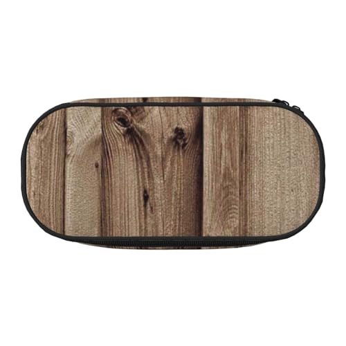 YFSGDLBN Federmäppchen mit Holzmaserung, bedruckt, Federmäppchen, tragbare Schreibwaren-Tasche, Schwarz , Einheitsgröße, Münztasche von YFSGDLBN