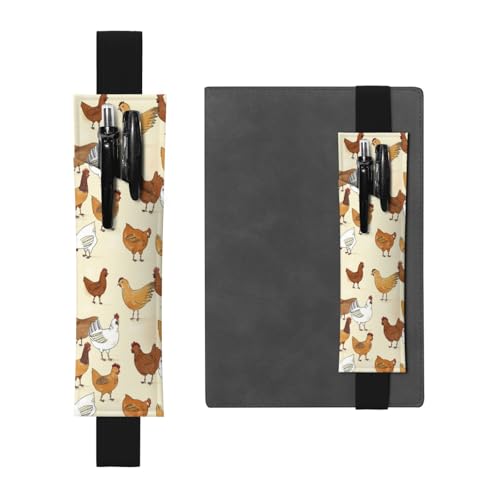 YFSGDLBN Federmäppchen mit Hühnerbrut, bedrucktes Leder, Lesezeichen, Federmäppchen, Schwarz , Einheitsgröße, Münztasche von YFSGDLBN