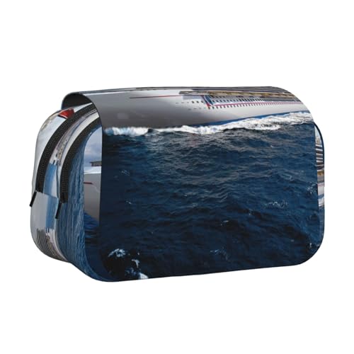 YFSGDLBN Federmäppchen mit Kreuzfahrtschiff-Motiv, doppeltes Klappetui von YFSGDLBN