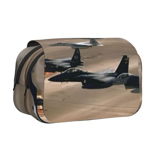 YFSGDLBN Federmäppchen mit Kriegsflugzeug-Motiv, doppeltes Klappetui von YFSGDLBN