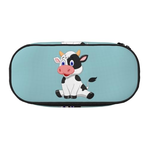 YFSGDLBN Federmäppchen mit Kuhmotiv bedruckt, Federmäppchen, tragbare Schreibwaren-Tasche, Schwarz , Einheitsgröße, Münztasche von YFSGDLBN