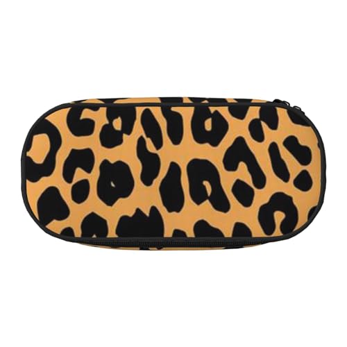 YFSGDLBN Federmäppchen mit Leopardenmuster bedruckt, Federmäppchen, tragbare Schreibwaren-Tasche, Schwarz , Einheitsgröße, Münztasche von YFSGDLBN