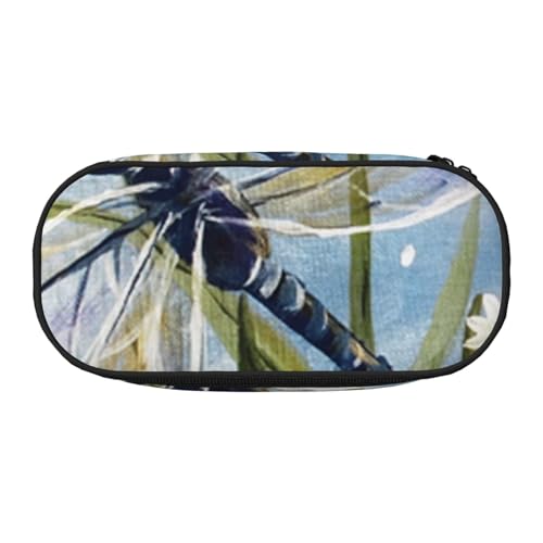 YFSGDLBN Federmäppchen mit Libellen-Motiv, bedruckt, Federmäppchen, tragbare Schreibwaren-Tasche, Schwarz , Einheitsgröße, Münztasche von YFSGDLBN