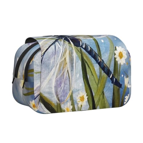 YFSGDLBN Federmäppchen mit Libellen-Motiv, bedruckt, doppeltes Klappetui von YFSGDLBN