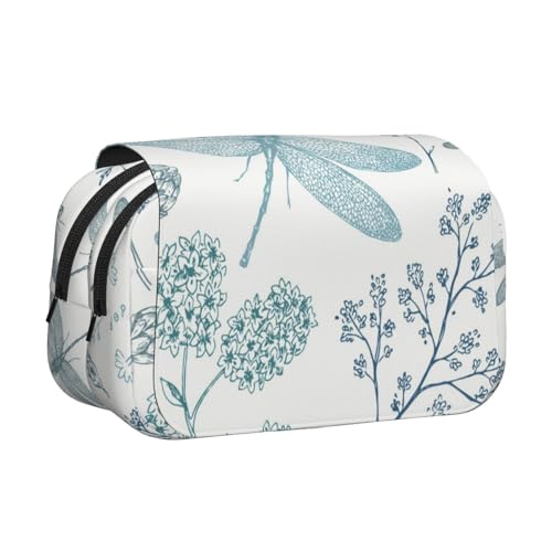 YFSGDLBN Federmäppchen mit Libellen-Motiv, doppeltes Klappetui von YFSGDLBN