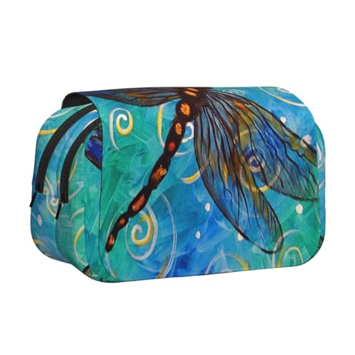 YFSGDLBN Federmäppchen mit Libellen-Motiv, doppeltes Klappetui von YFSGDLBN