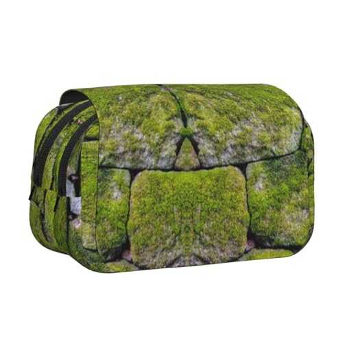 YFSGDLBN Federmäppchen mit Moosstein-Motiv, bedrucktes Doppel-Klappetui von YFSGDLBN