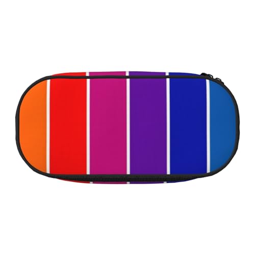 YFSGDLBN Federmäppchen mit Regenbogenstreifen, bedruckt, Federmäppchen, tragbare Schreibwaren-Tasche, Schwarz , Einheitsgröße, Münztasche von YFSGDLBN