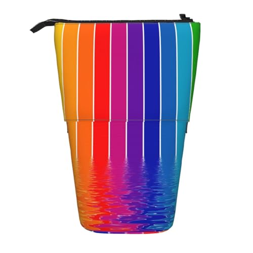 YFSGDLBN Federmäppchen mit Regenbogenstreifen, bedruckt, Teleskop, vertikal von YFSGDLBN