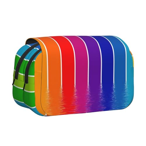 YFSGDLBN Federmäppchen mit Regenbogenstreifen, doppeltes Klappetui von YFSGDLBN