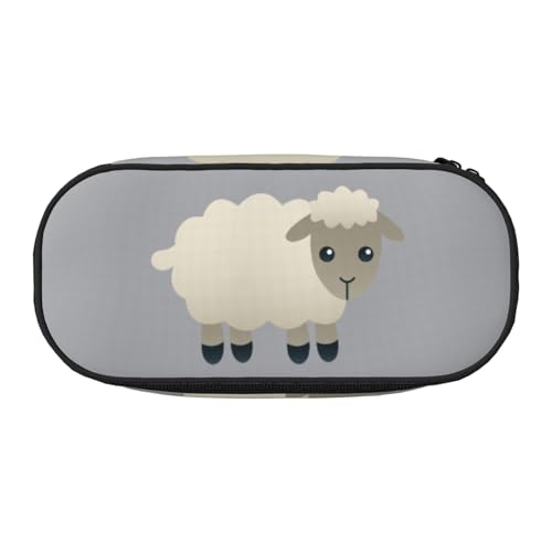 YFSGDLBN Federmäppchen mit Schaf-Motiv, Federmäppchen, tragbare Schreibwaren-Tasche, Schwarz , Einheitsgröße, Münztasche von YFSGDLBN