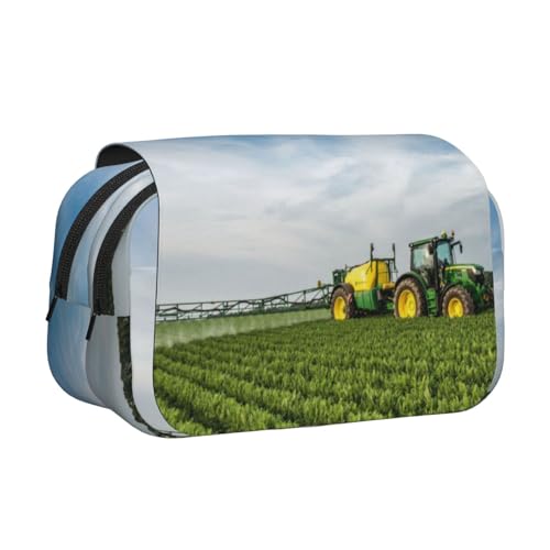 YFSGDLBN Federmäppchen mit Traktor-Farm-Motiv, doppeltes Klappetui von YFSGDLBN