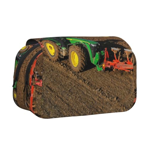 YFSGDLBN Federmäppchen mit Traktor-Farm-Motiv, doppeltes Klappetui von YFSGDLBN