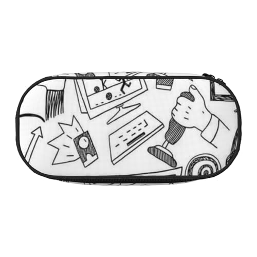 YFSGDLBN Federmäppchen mit Videospiel-Motiv, bedruckt, Federmäppchen, tragbare Schreibwaren-Tasche, Schwarz , Einheitsgröße, Münztasche von YFSGDLBN