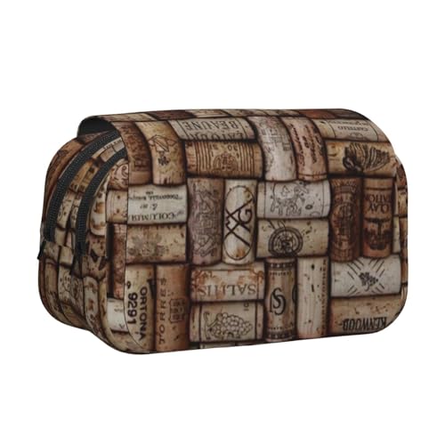 YFSGDLBN Federmäppchen mit Weinkork-Aufdruck, doppeltes Klappetui, Federmäppchen von YFSGDLBN