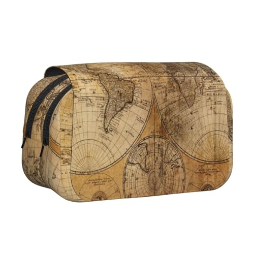 YFSGDLBN Federmäppchen mit Weltkarten-Aufdruck, doppeltes Klappetui von YFSGDLBN
