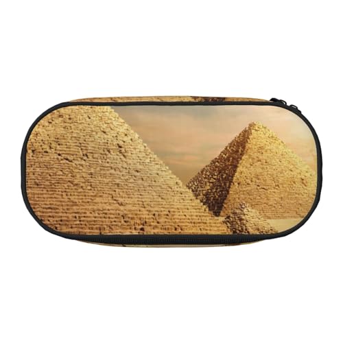 YFSGDLBN Federmäppchen mit ägyptischer Pyramide in Wüste bedruckt, Federmäppchen, tragbare Schreibwaren-Tasche, Schwarz , Einheitsgröße, Münztasche von YFSGDLBN