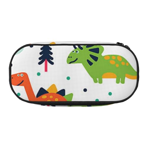YFSGDLBN Federmäppchen mit buntem Dinosaurier-Motiv, Federmäppchen, tragbare Schreibwaren-Tasche, Schwarz , Einheitsgröße, Münztasche von YFSGDLBN