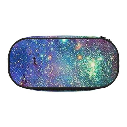 YFSGDLBN Federmäppchen mit buntem Galaxie-Druck, Federmäppchen, tragbare Schreibwaren-Tasche, Schwarz , Einheitsgröße, Münztasche von YFSGDLBN
