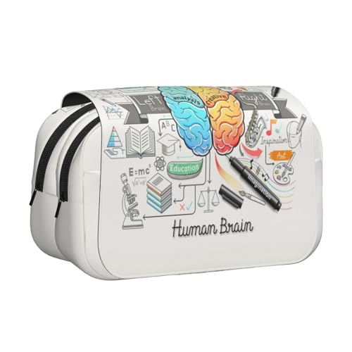 YFSGDLBN Federmäppchen mit doppeltem Klappetui, Motiv: menschliches Gehirn von YFSGDLBN