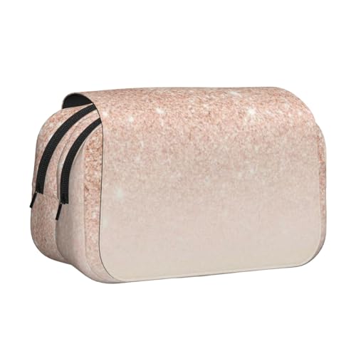 YFSGDLBN Federmäppchen mit doppeltem Klappetui, rotgoldener Kunstglitzer von YFSGDLBN