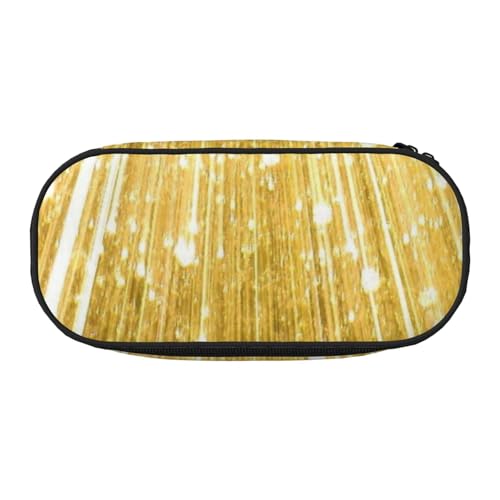 YFSGDLBN Federmäppchen mit goldfarbenem Glitzer-Aufdruck, Federmäppchen, tragbare Schreibwaren-Tasche, Schwarz , Einheitsgröße, Münztasche von YFSGDLBN