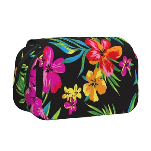 YFSGDLBN Federmäppchen mit hawaiianischem Blumendruck, doppeltes Federmäppchen von YFSGDLBN