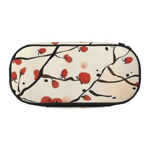 YFSGDLBN Federmäppchen mit japanischem Blumendruck, Federmappe, tragbare Schreibwaren-Tasche, Schwarz , Einheitsgröße, Münztasche von YFSGDLBN