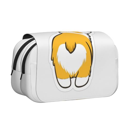 YFSGDLBN Federmäppchen mit niedlichem Corgi Butt bedruckt, doppeltes Klappetui von YFSGDLBN