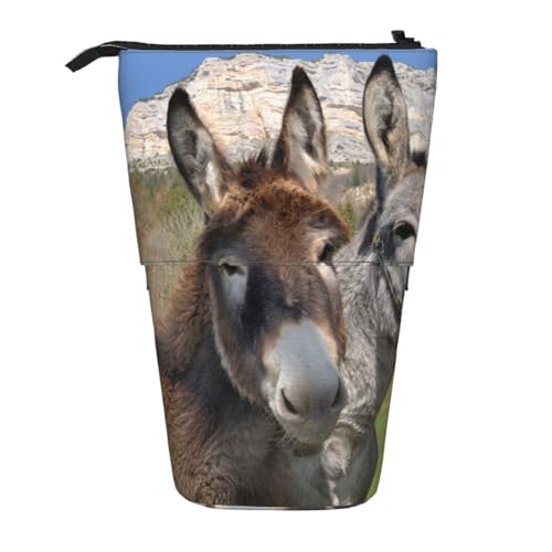 YFSGDLBN Funny Donkeys Bedrucktes Federmäppchen, Teleskop-Federmäppchen, vertikal von YFSGDLBN