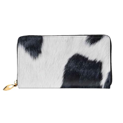 YFSGDLBN Geldbörse aus Rindsleder, bedruckt, lang, echtes Leder, Münzgeldbörse, Clutch, Geldbörse, Reißverschluss, Karten-Aufbewahrungstasche von YFSGDLBN