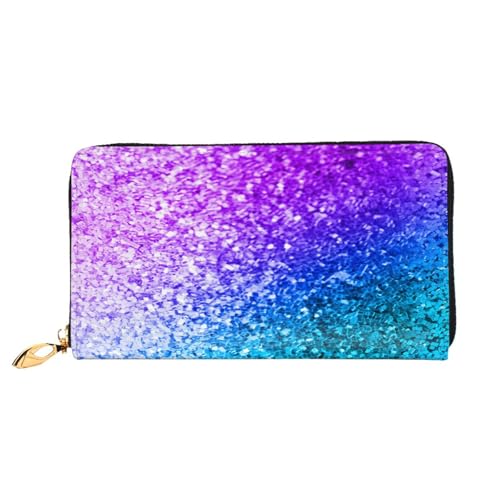 YFSGDLBN Geldbörse mit Glitzer-Pailletten, Punkt-Druck, lang, echtes Leder, Münzgeldbörse, Clutch, Geldbörse, Reißverschluss, Karten-Aufbewahrungstasche von YFSGDLBN