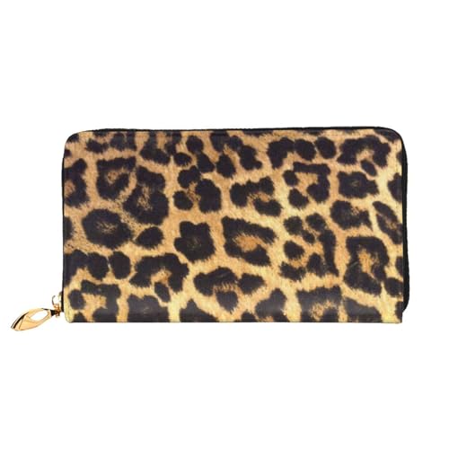YFSGDLBN Geldbörse mit Leopardenmuster, lang, echtes Leder, Münzgeldbörse, Clutch, Geldbörse, Reißverschluss, Karten-Aufbewahrungstasche von YFSGDLBN