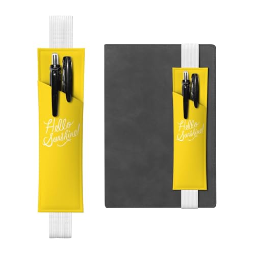 YFSGDLBN Goodlooking Hello Sunshine bedrucktes Leder-Stifthalter-Lesezeichen-Federmäppchen, weiß, Einheitsgröße, Münztasche von YFSGDLBN
