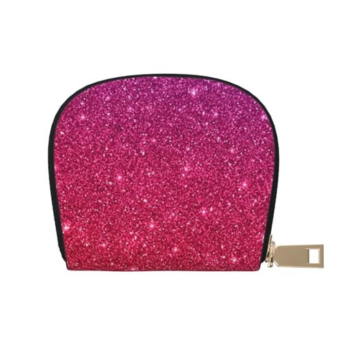 YFSGDLBN Gradient Pailletten Sparkle Printed Leather Shell Card Bag Zip Card Holder Coin Organizer, weiß, Einheitsgröße von YFSGDLBN