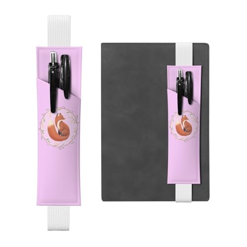 YFSGDLBN Handbemaltes Stifteetui aus Leder mit Fuchs-Motiv, Lesezeichen, Federmäppchen, weiß, Einheitsgröße, Münztasche von YFSGDLBN